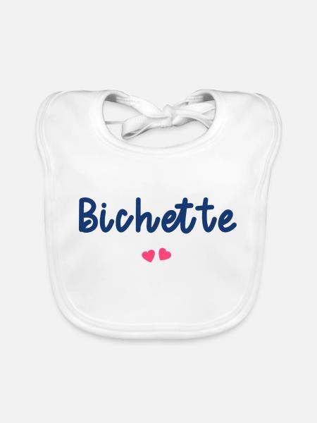 bichette - Bavoir bio Bébé - blanc - Devant