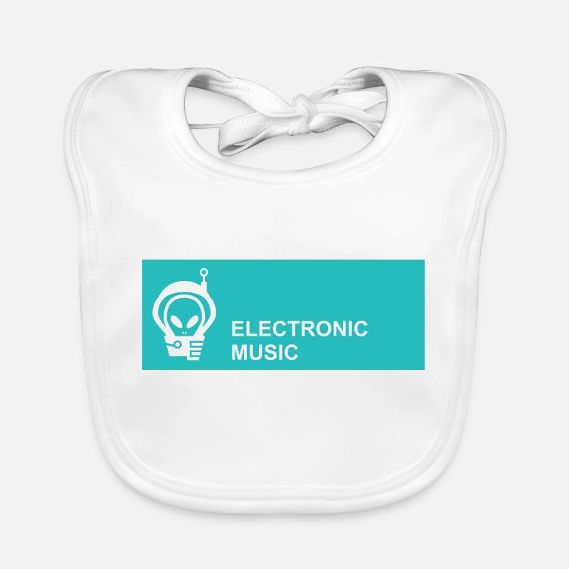 Musique électronique Alien Astronaut - Bavoir bio Bébé - blanc