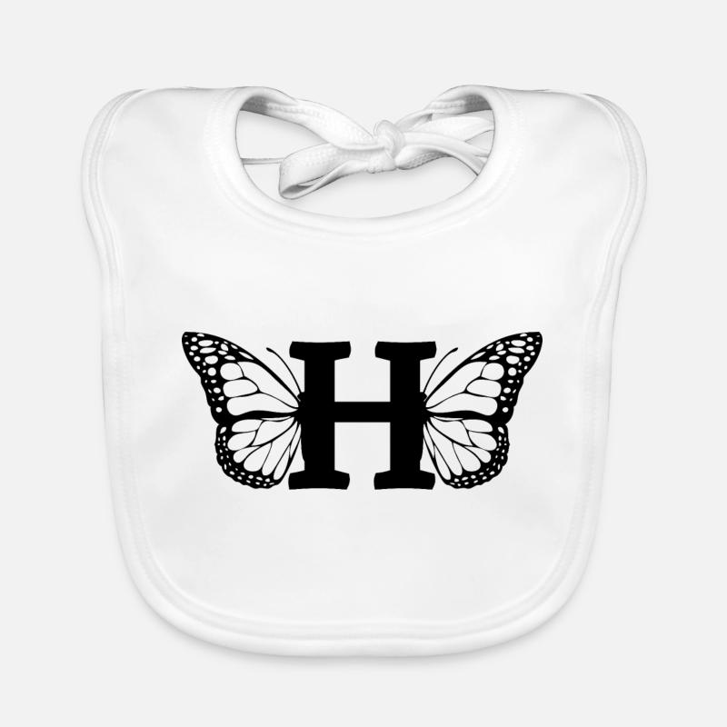 lettre h papillon Bavoir bio Bébé