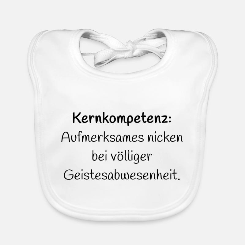 Kernkompetenz: Aufmerksames... - Lustiger Spruch Baby Bio-Lätzchen