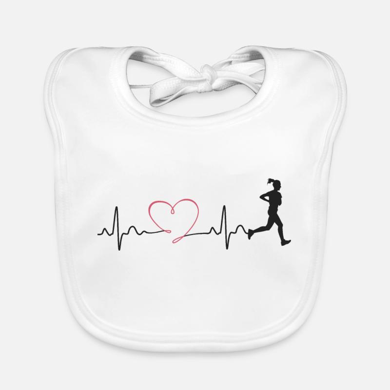 Runner Jogging Jogger Pulse Beat Gift Organic Baby Bibs