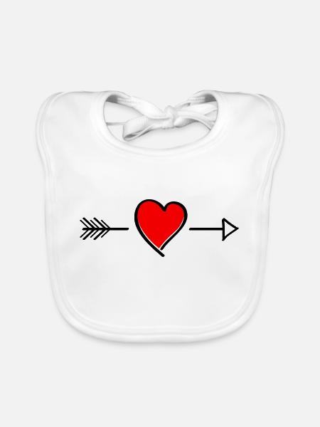 heart - Baby Bio-Lätzchen - Weiß - Vorne