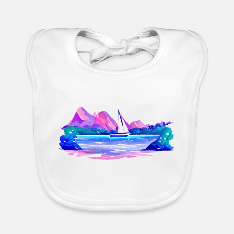 Sailing Sailing Sailing Sailing Sailboat Organic Baby Bibs