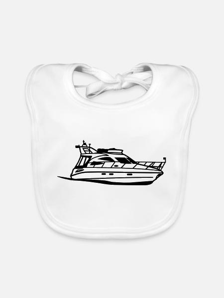 Sealine F34 Sports Yacht - Organic Baby Bibs - white - Front