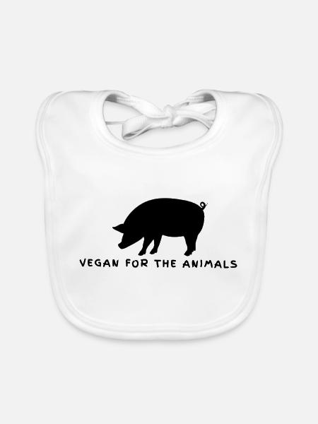 Vegan for the animals 2.0 - Baby Bio-Lätzchen - Weiß