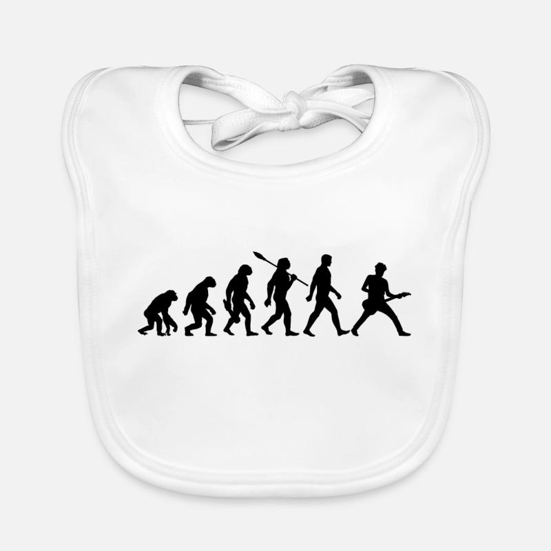 Evolution Guitariste Musicien Rock Bavoir bio Bébé