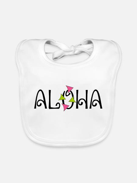 ALOHA - Bavoir bio Bébé - blanc - Devant