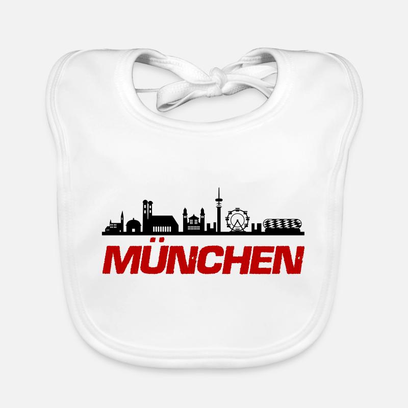 münchen skyline - Baby Bio-Lätzchen - Weiß