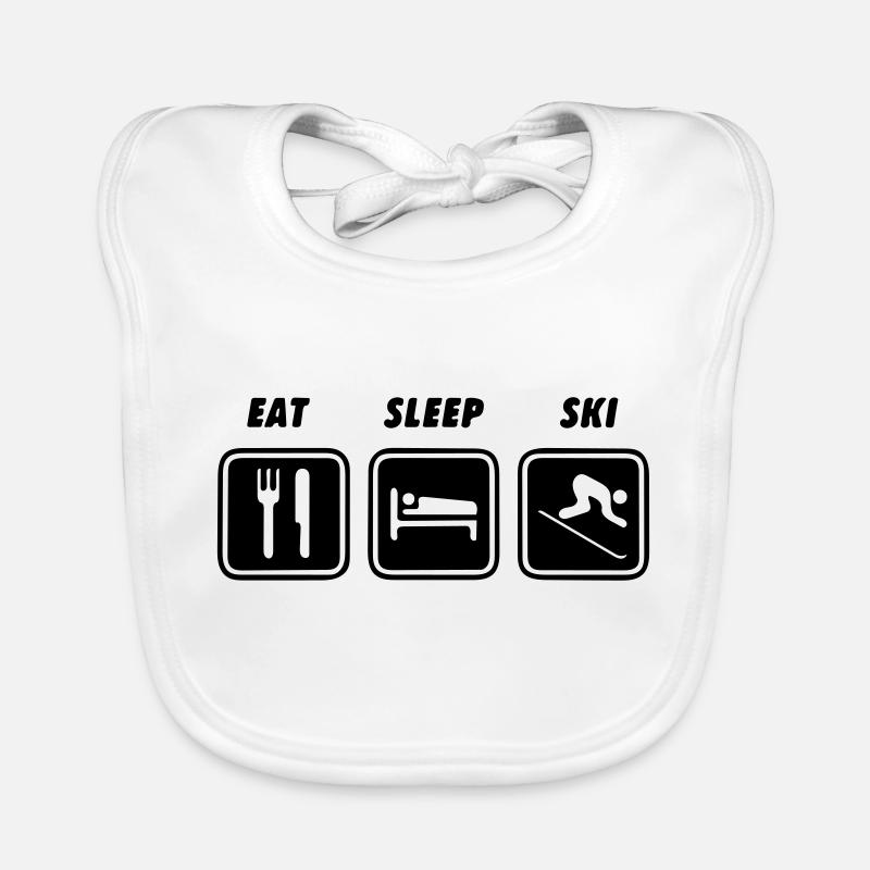 Eat sleep skiing Organic Baby Bibs