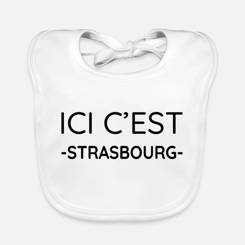 Ici c'est Strasbourg (noir) Bavoir bio Bébé