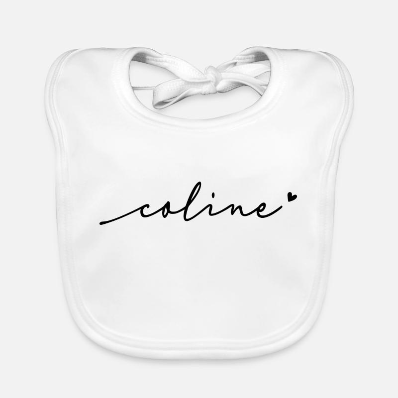 Nom cursif de la coline Bavoir bio Bébé