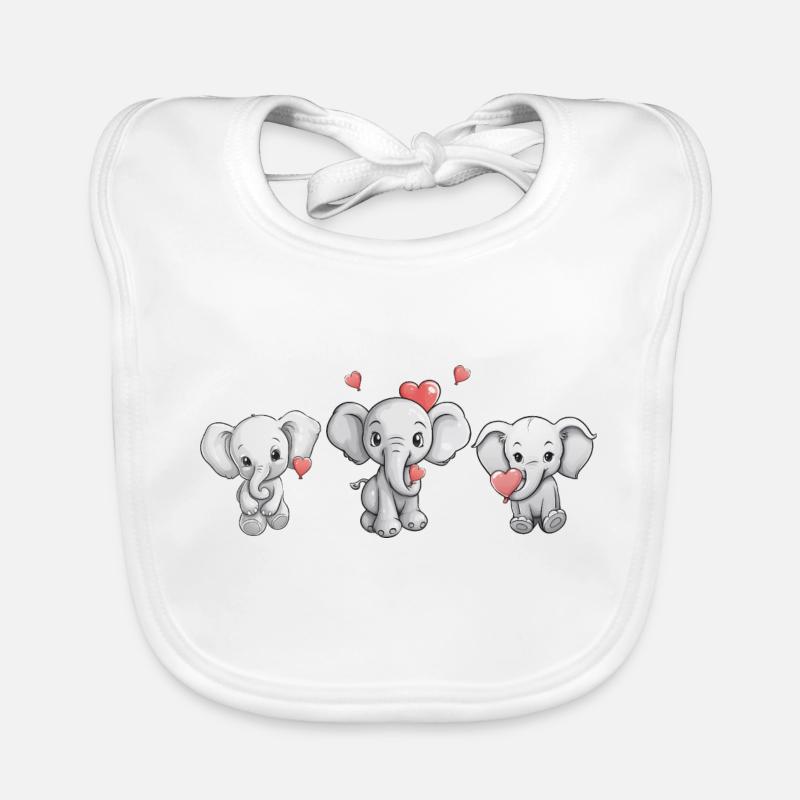 Adorables éléphants Bavoir bio Bébé