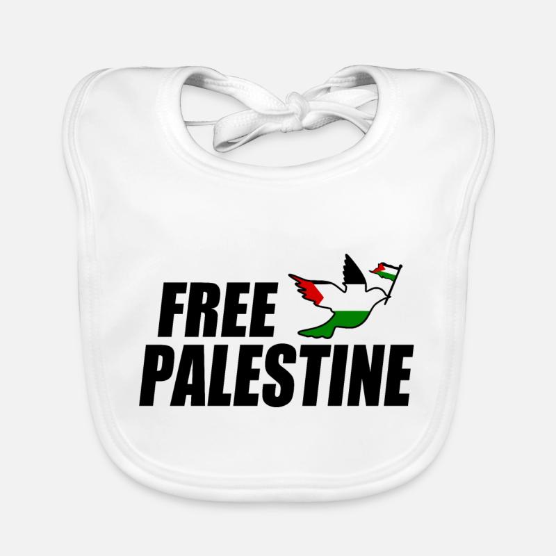 Free palestine - Bavoir bio Bébé - blanc