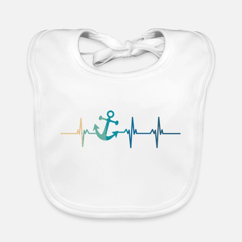 Battement de cœur ancre mer Bavoir bio Bébé