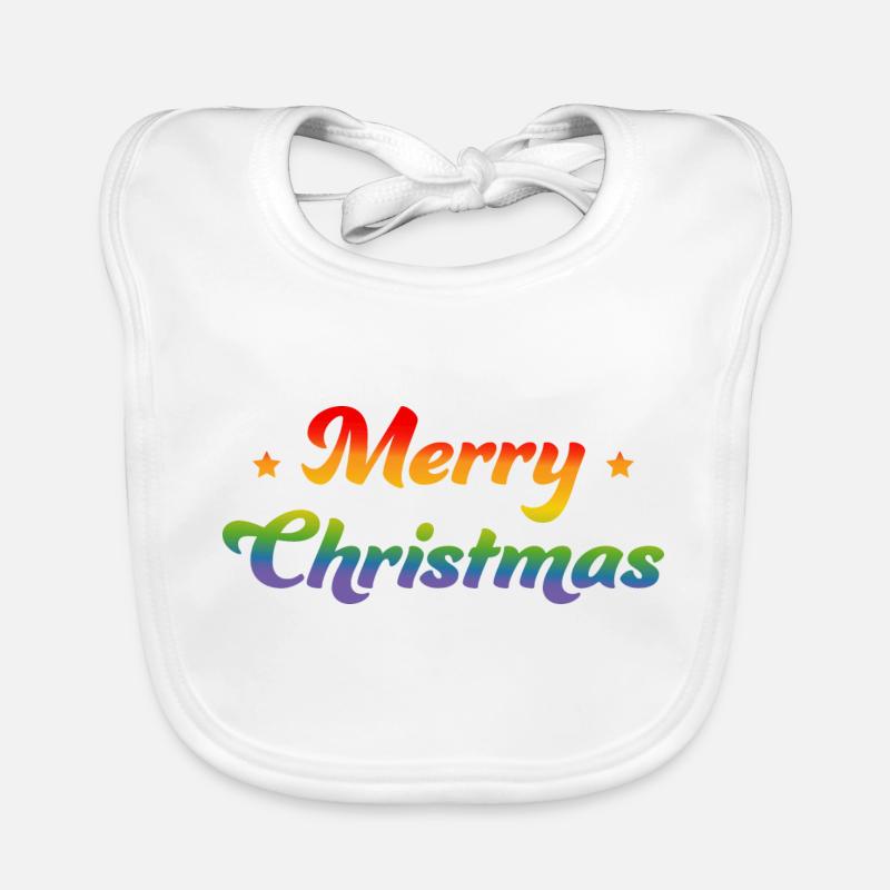 LGBTQI Regenbogen Merry Christmas Sternchen Baby Bio-Lätzchen