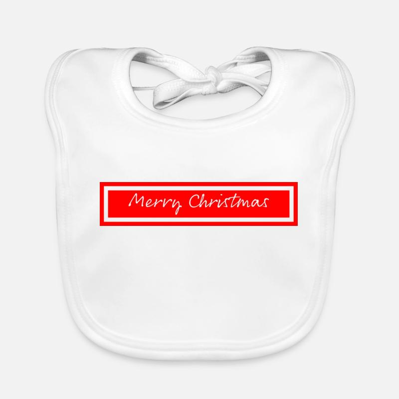 Merry Christmas - Baby Bio-Lätzchen - Weiß