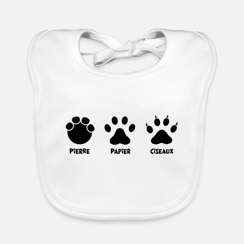 Chat jeu De Main drole C’est nous / V-Day - Bavoir bio Bébé - blanc