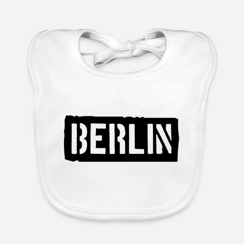 Berlin Slogan - Brandenburg Gate - Alexanderplatz Organic Baby Bibs