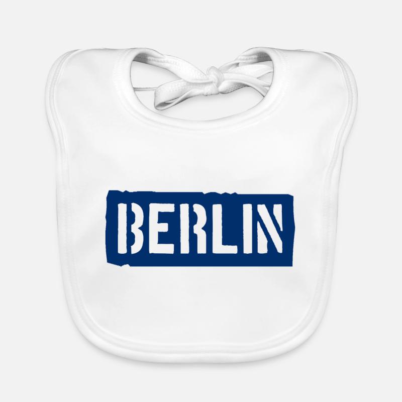 Berlin Slogan - Brandenburg Gate - Alexanderplatz Organic Baby Bibs