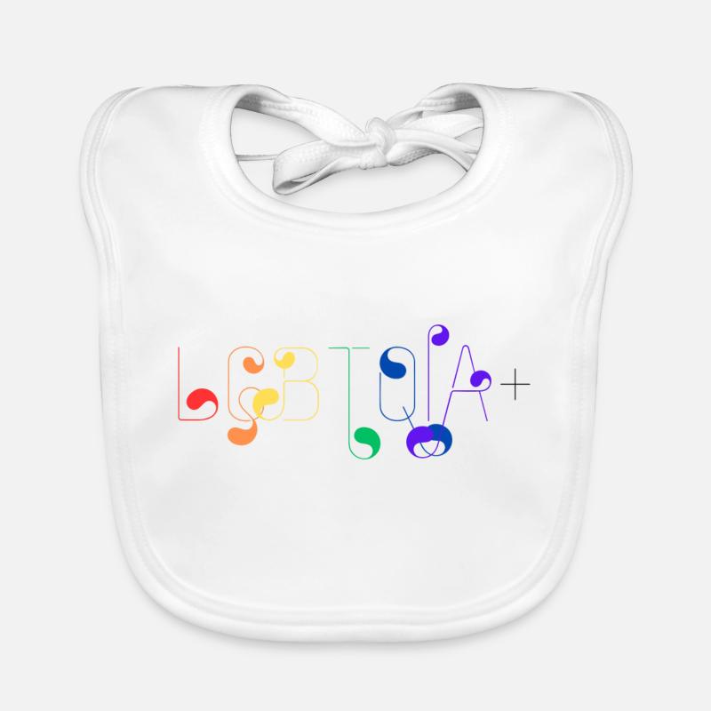 LGBTQIA+ - Bavoir bio Bébé - blanc
