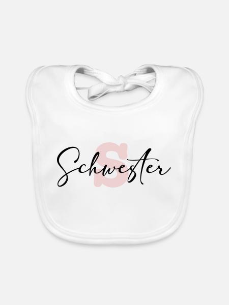 schwester - Baby Bio-Lätzchen - Weiß - Vorne
