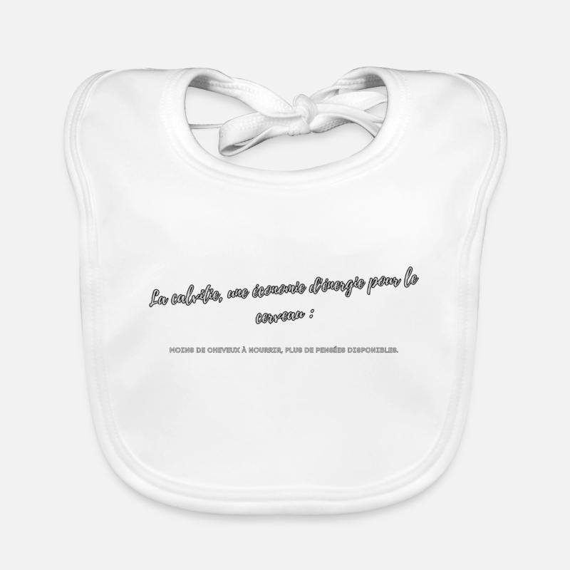Baldness - Organic Baby Bibs - white