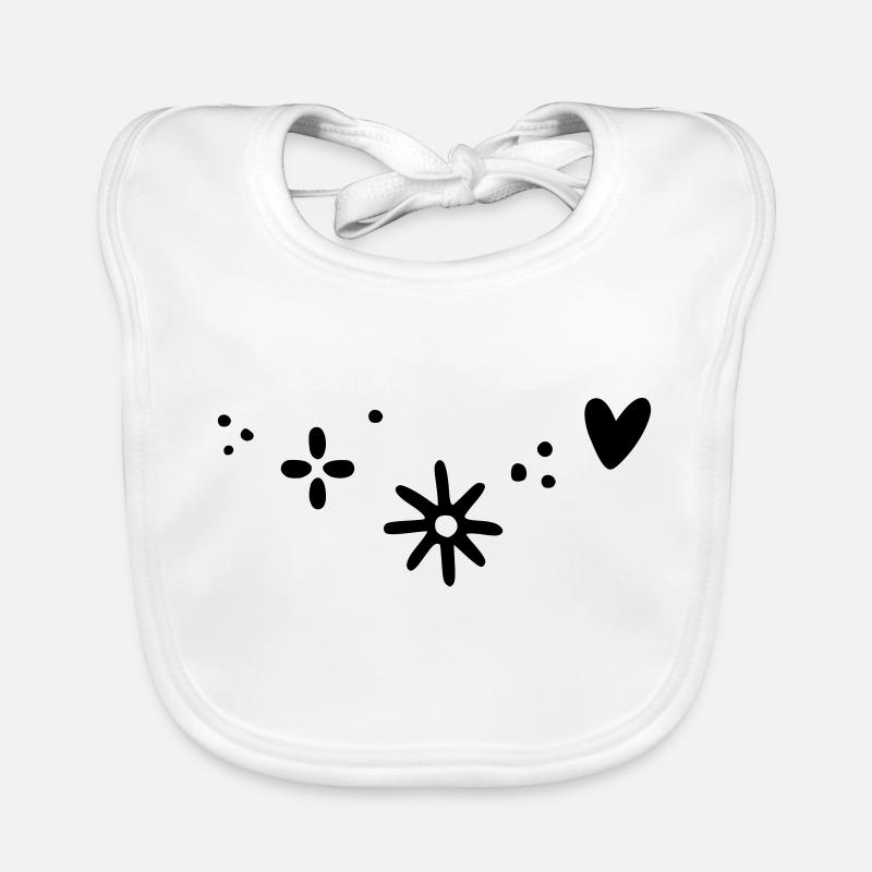 Heart Star Pattern Organic Baby Bibs