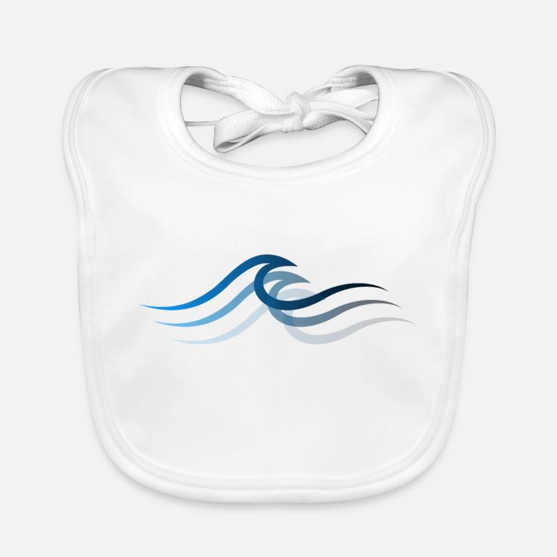 Welle wave Surfen Wasserratte Surfer - Baby Bio-Lätzchen - Weiß