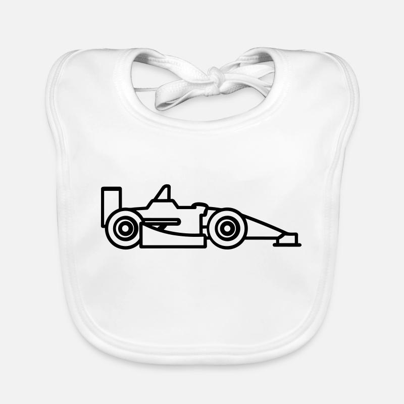 F1 Voiture de course - Bavoir bio Bébé - blanc