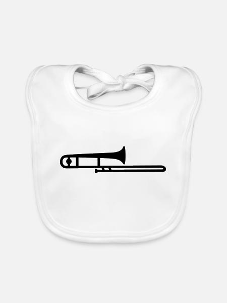 trombone. - Baby Bio-Lätzchen - Weiß - Vorne