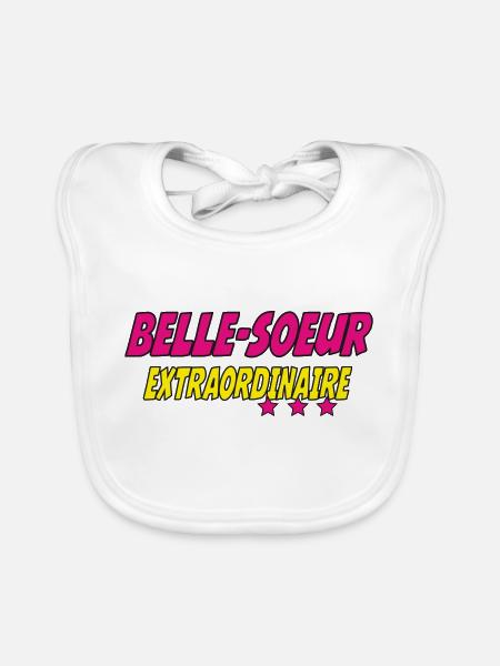 EXTRAORDINARY Sister-in-Law - Organic Baby Bibs - white - Front