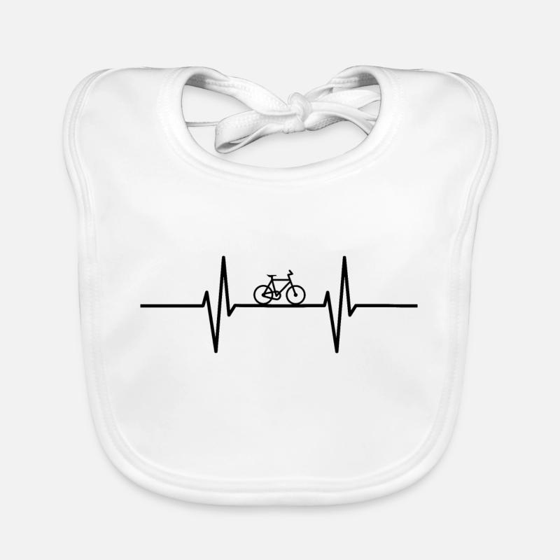 Heartbeat with bicycle Organic Baby Bibs