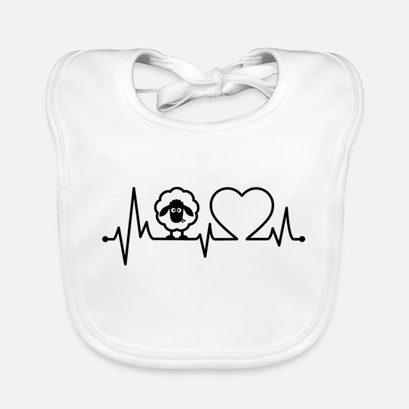 Sheep heartbeat Organic Baby Bibs