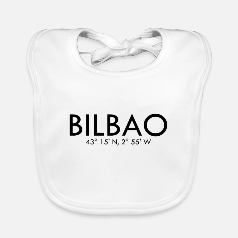 Bilbao Spain Coordinates Latitude Longitude Organic Baby Bibs