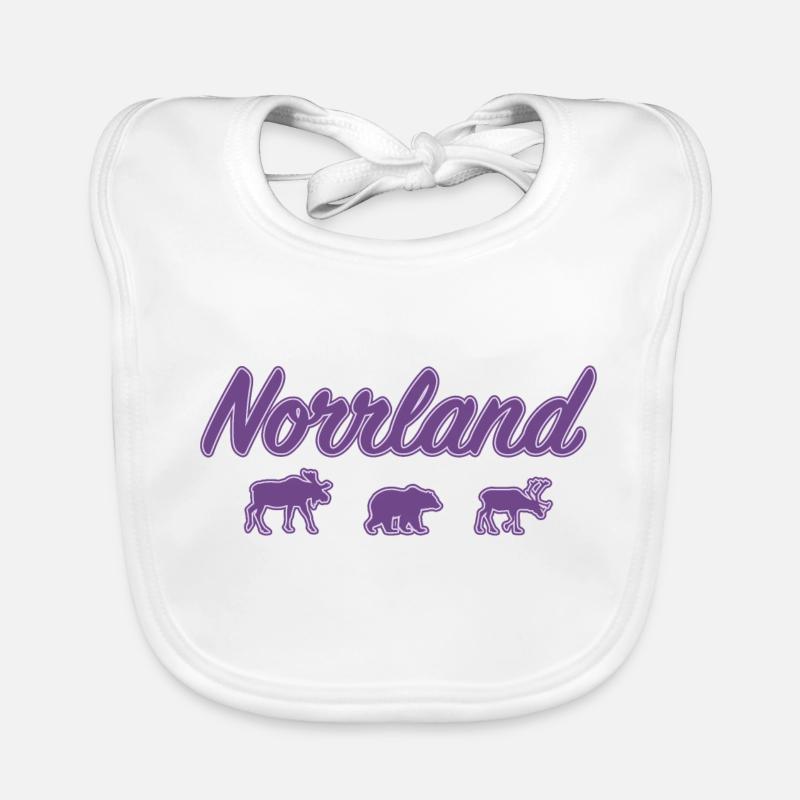 Norrland Lettrage Silhouette Suède Violet Bavoir bio Bébé
