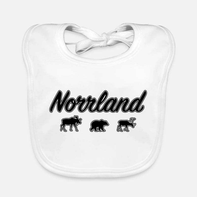 Norrland Lettering Silhouettes Sweden Region Organic Baby Bibs