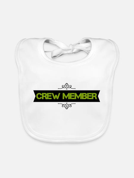 crew member - Organic Baby Bibs - white - Front