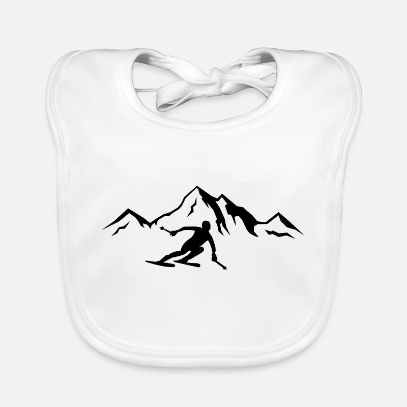 ski berge 01 - Baby Bio-Lätzchen - Weiß
