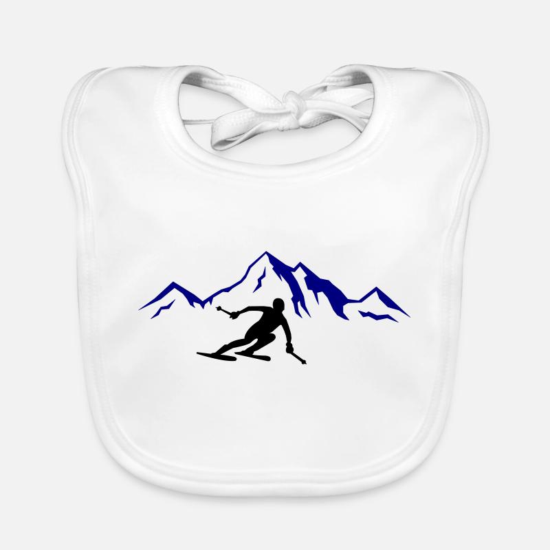 Ski Mountains 02 Organic Baby Bibs