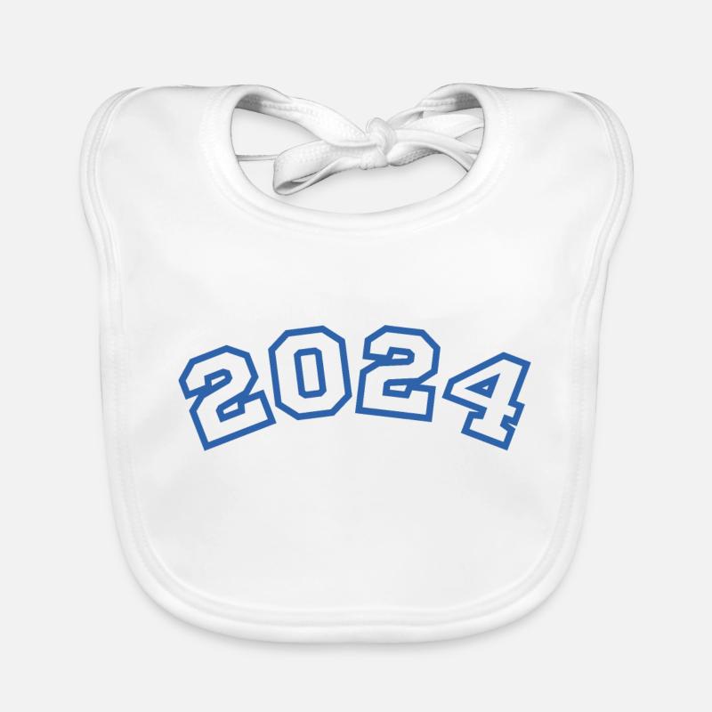 2024 bleu sport - Bavoir bio Bébé - blanc