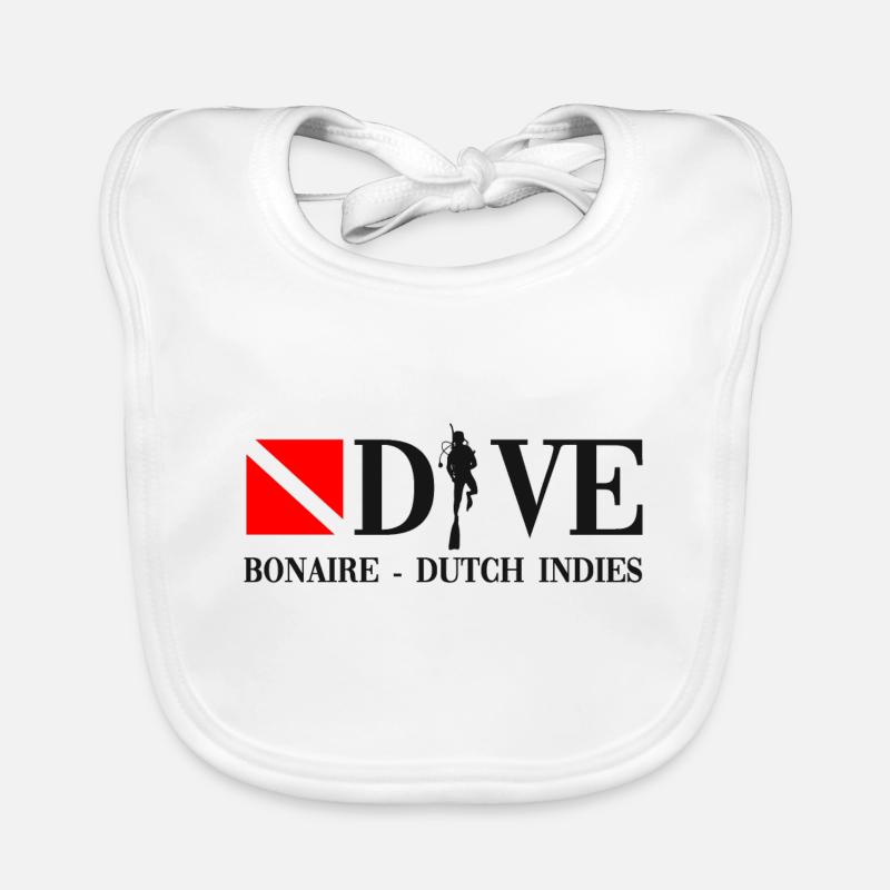 Plongée - Bonaire - Plongeur - Plongée - Indes néerlandaises Bavoir bio Bébé