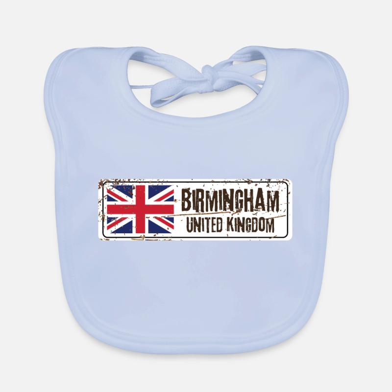 Birmingham Royaume-Uni Drapeau Bavoir bio Bébé
