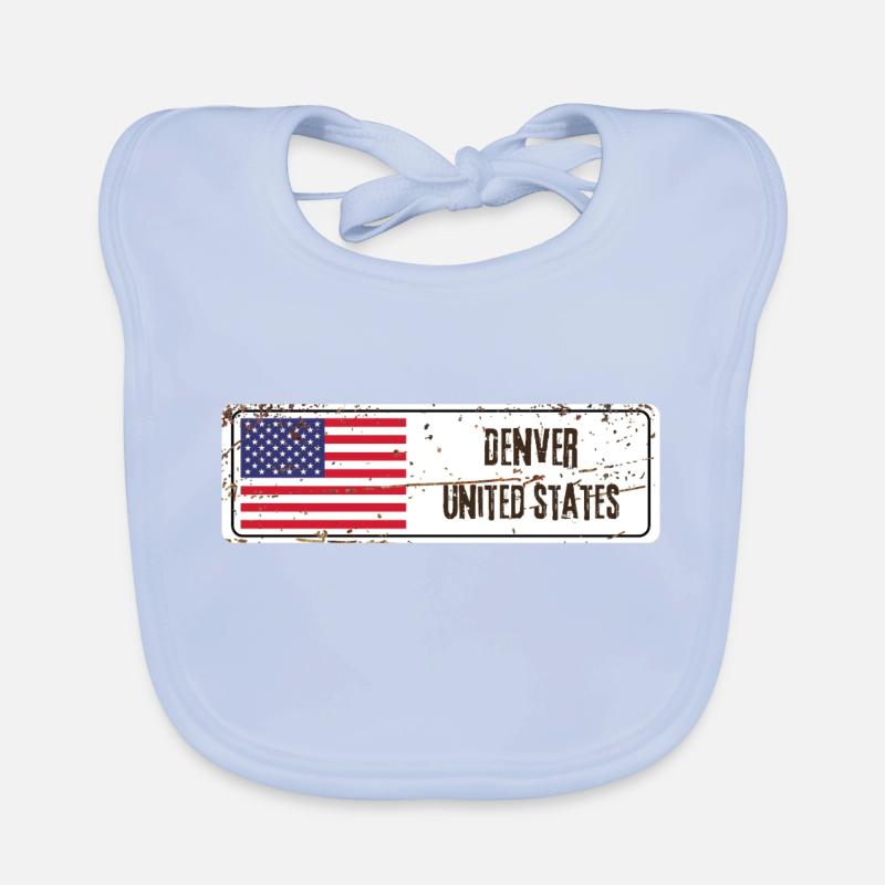 Denver Drapeau des États-Unis Bavoir bio Bébé