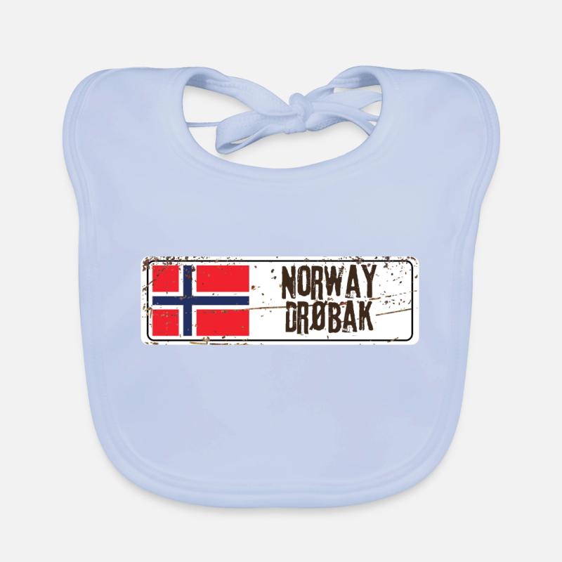Drøbak Norwegen Flagge Baby Bio-Lätzchen