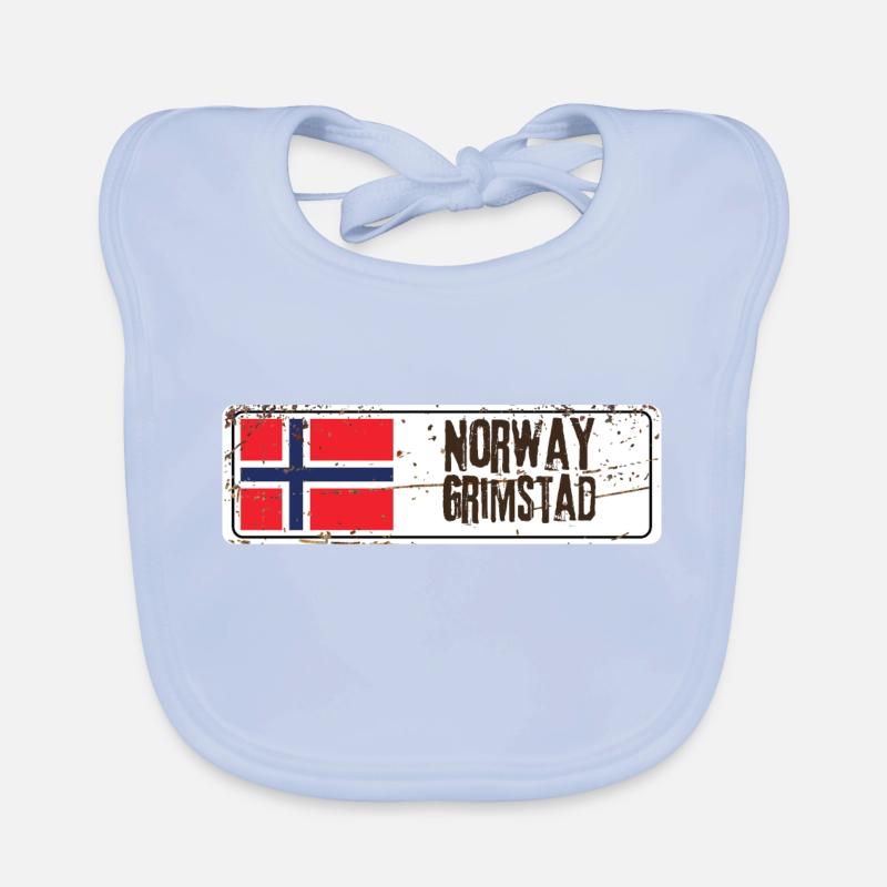 Grimstad Drapeau de la Norvège Bavoir bio Bébé