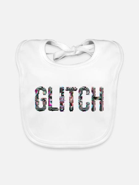 Glitch Computer PC Elektronik Gaming Medien Kunst - Baby Bio-Lätzchen - Weiß - Vorne