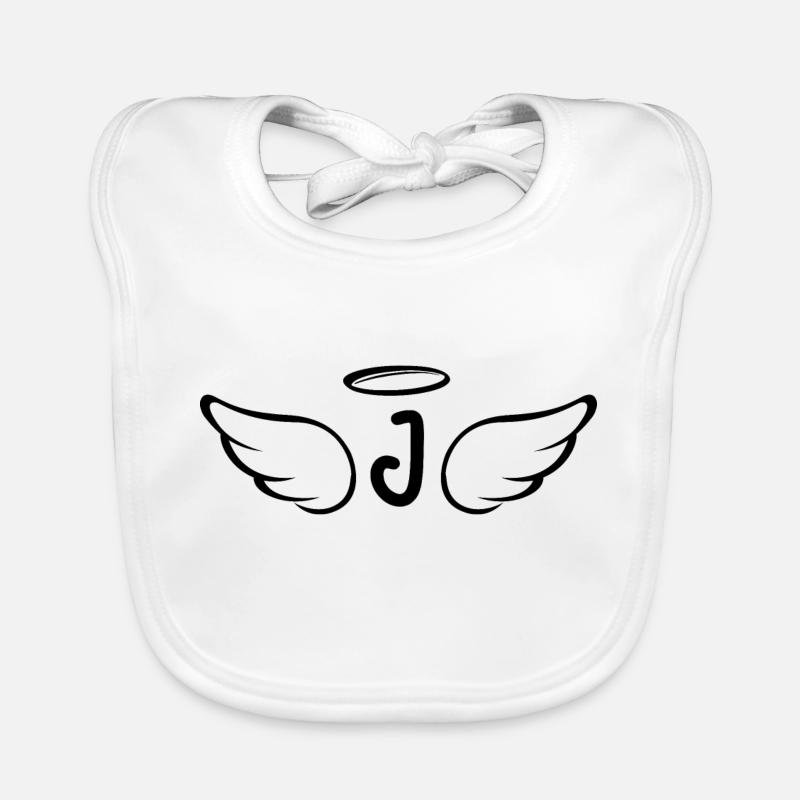 Lettre j ailes d’ange Bavoir bio Bébé