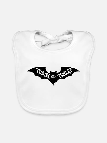 Chauve-souris Trick or Treat - Bavoir bio Bébé - blanc - Devant