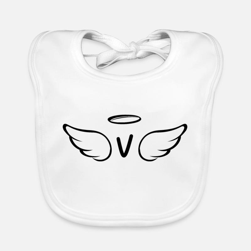 Lettre v ailes d’ange Bavoir bio Bébé