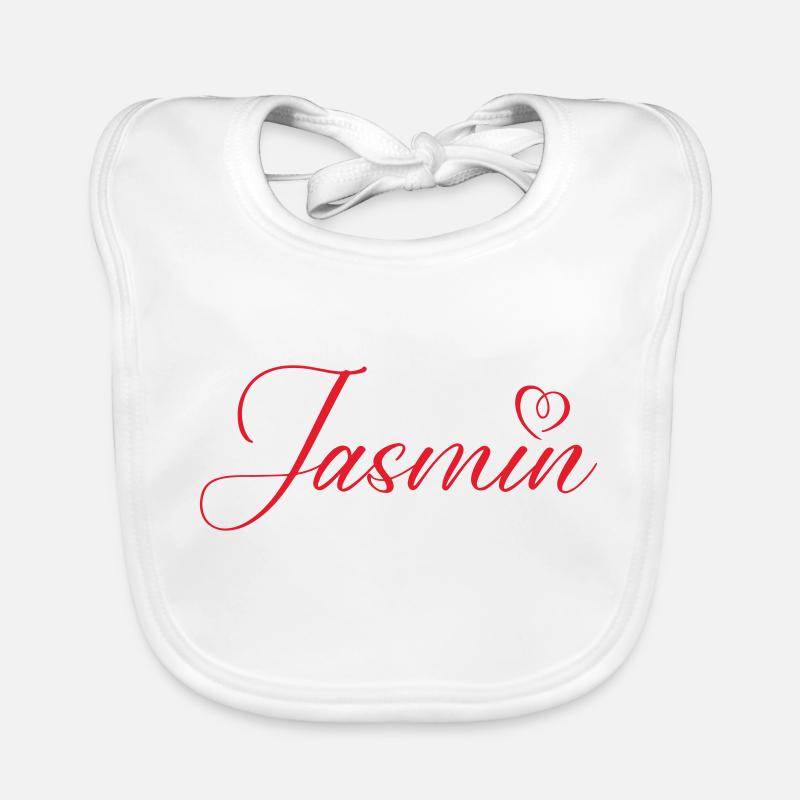 Jasmin Nom Coeur Bavoir bio Bébé